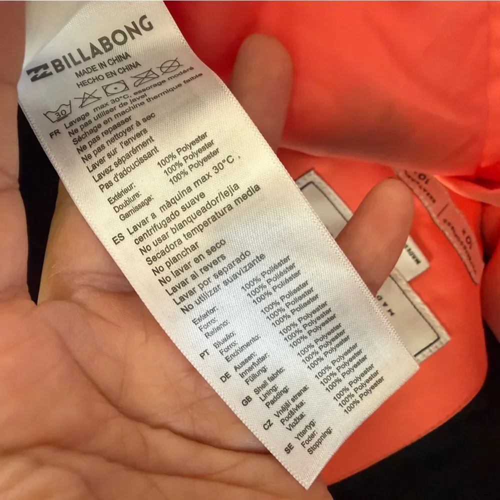 Billabong Girls Alue Snow Pant Orange Size 10